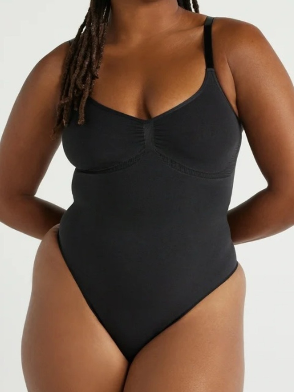 Joyspun Women’s Seamless Sculpting Thong Bodysuit – Size M – Black NWT - Picture 2 of 9